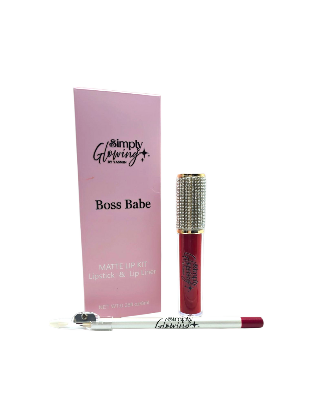 Simply Glowing By Yasmin - Matte Lip Kit (Lipstick + Lip Liner)