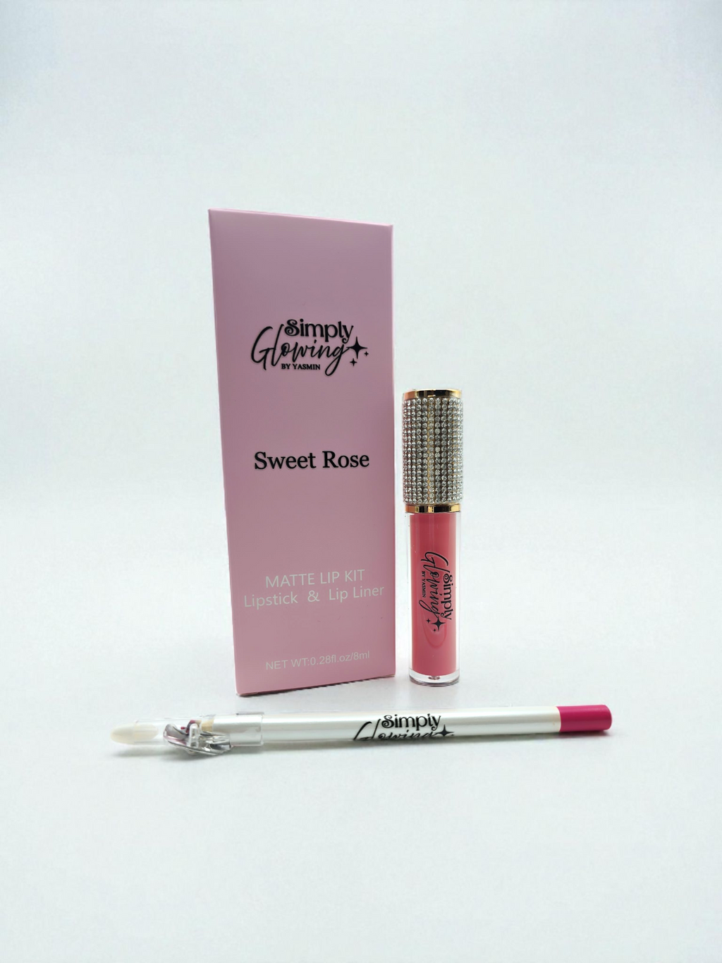 Simply Glowing By Yasmin - Matte Lip Kit (Lipstick + Lip Liner)