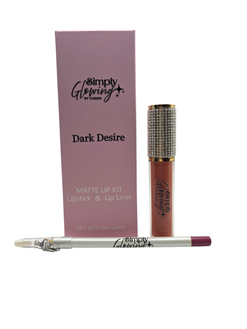 Simply Glowing By Yasmin - Matte Lip Kit (Lipstick + Lip Liner)